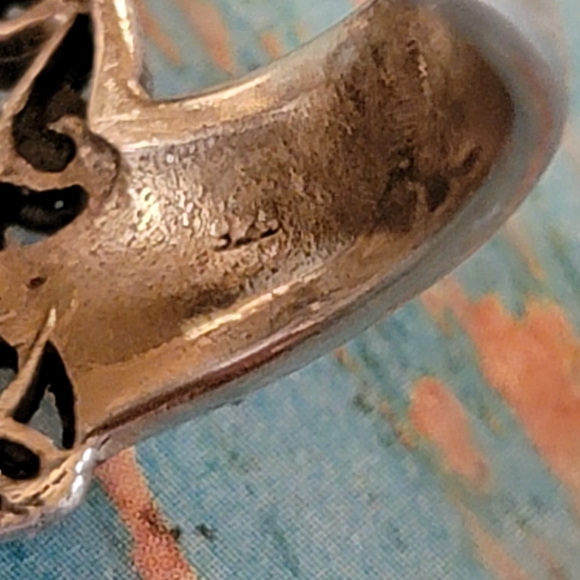 925 Sterling Butterfly Ring filagree - Picture 9 of 11